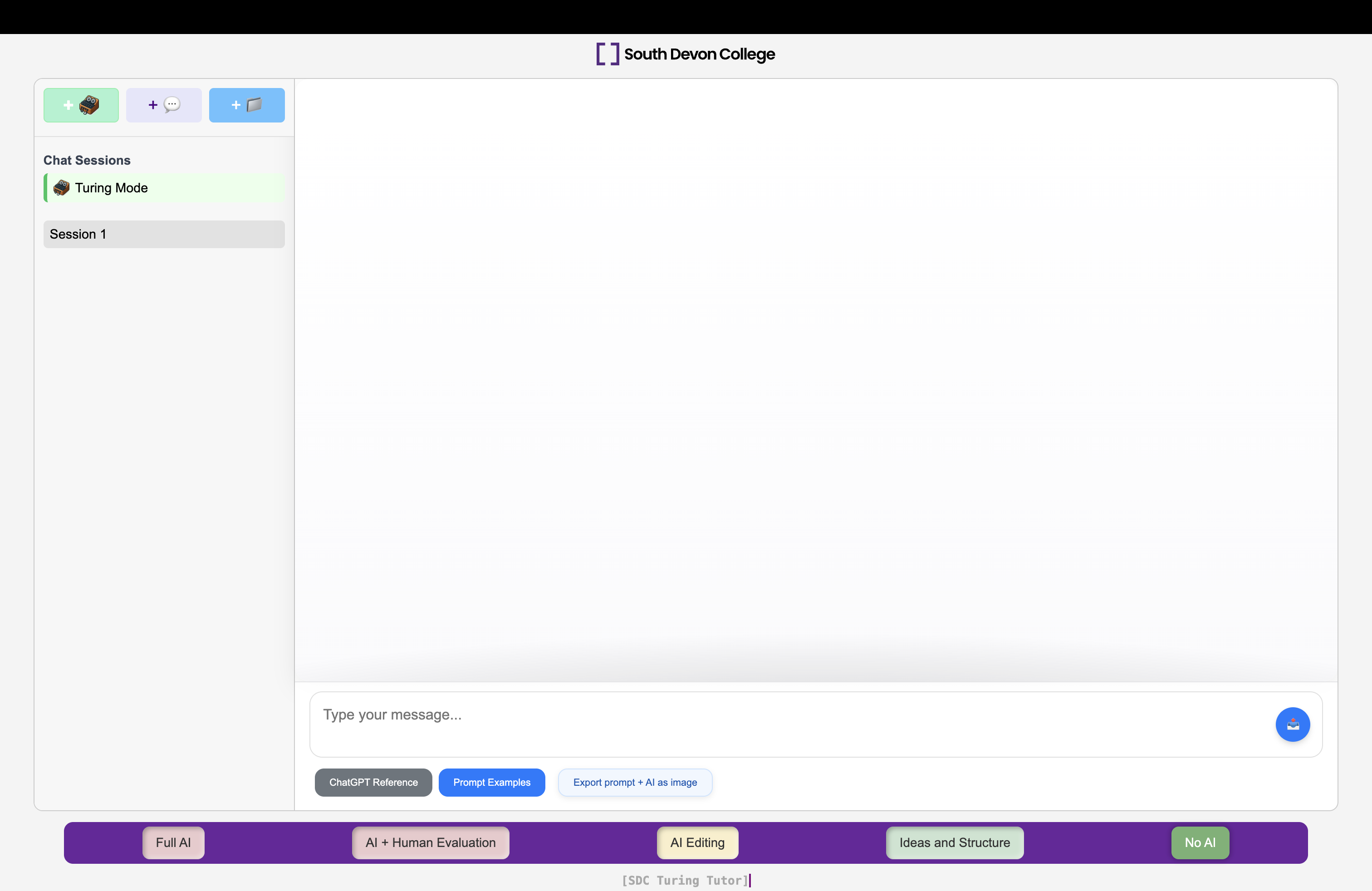 Turing Tutor interface mockup